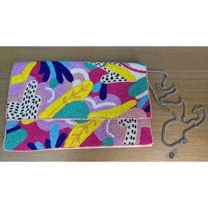 Red Dress Boutique Fairy Tale Pink Multi Beaded‎ Crossbody Bag Purse